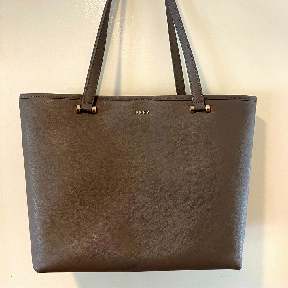 DKNY taupe tote